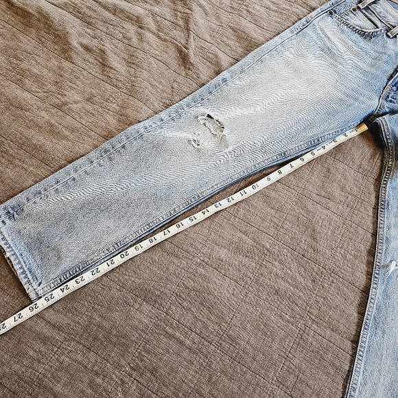Levis | 505C Orange Tab Cropped Distressed Straight Leg Jeans Heat Stroke Sz 4 - Picture 11 of 15